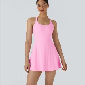 NWT HALARA Nosegay Pink SoftlyZero Backless Active Dress- Easy Peezy